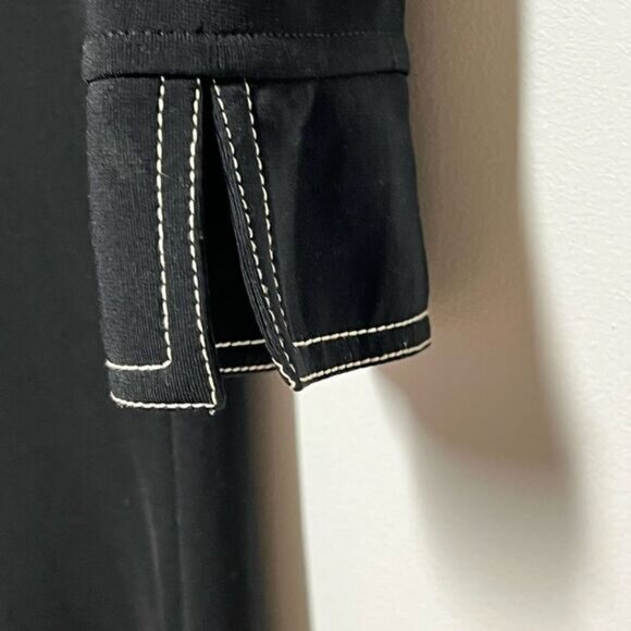 Very Rare Aline Made In Israel Black Assymetrical Snap Sheath Dress Sz 1 Small - Picture 4 of 7